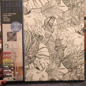 Art 101 Canvas Art Set - Flamingo and greenery